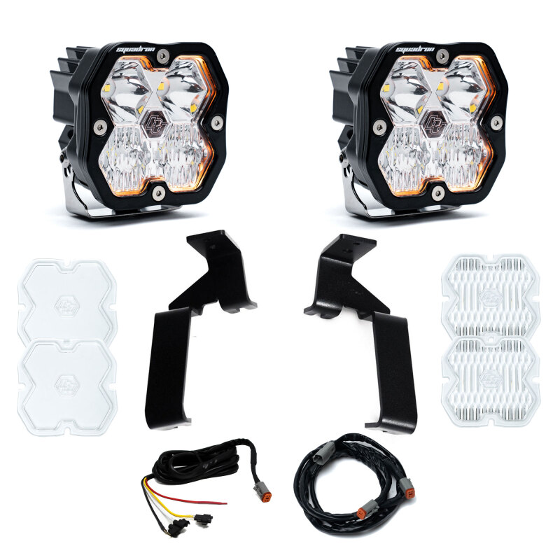 Ford Raptor Sport Lights - A-Pillar - Baja Designs - Squadron Sport 2.0 (Driving/Combo) - Clear - `21-`25